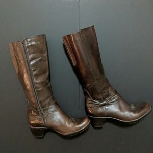 Clark Chocolate Brown Distressed Tall Boots